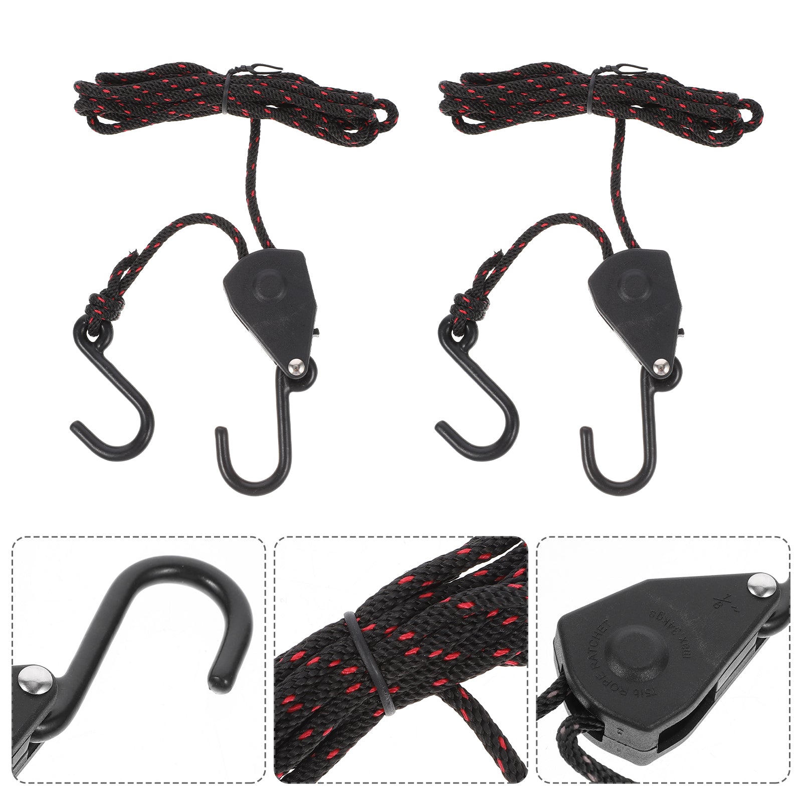 Homemaxs Tie Kayak Down Canoe Stern Straps Bow Rope Ratchet Boat Strappulley Hanger Straps Down Light Grow 2 Strap Downs Cargo