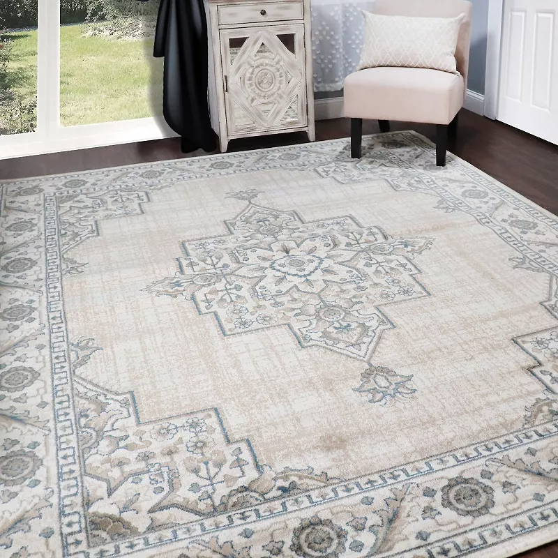 SUPERIOR Vintage Traditional Medallion Indoor Rug