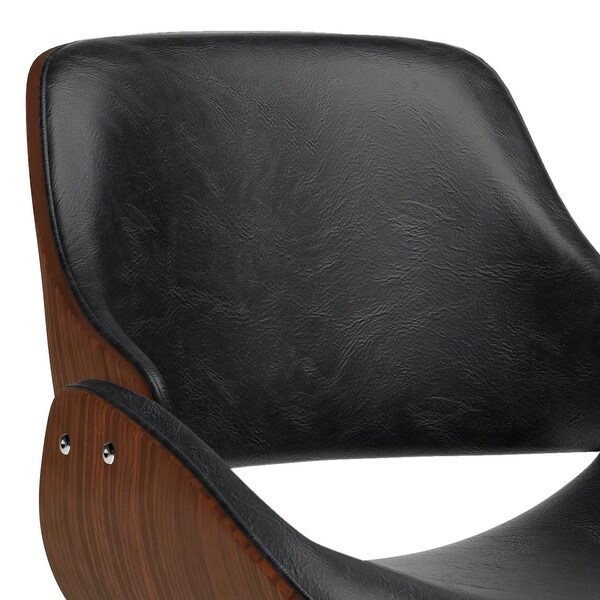 WYNDENHALL Malone Bentwood Dining Chair in Distressed Black Faux Leather - 20.9