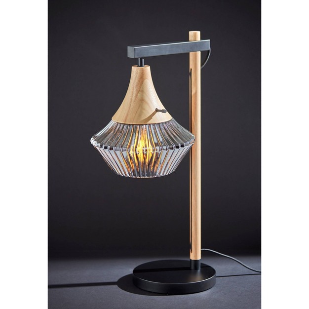 Elsie Natural Wood Table Lamp Black Adesso