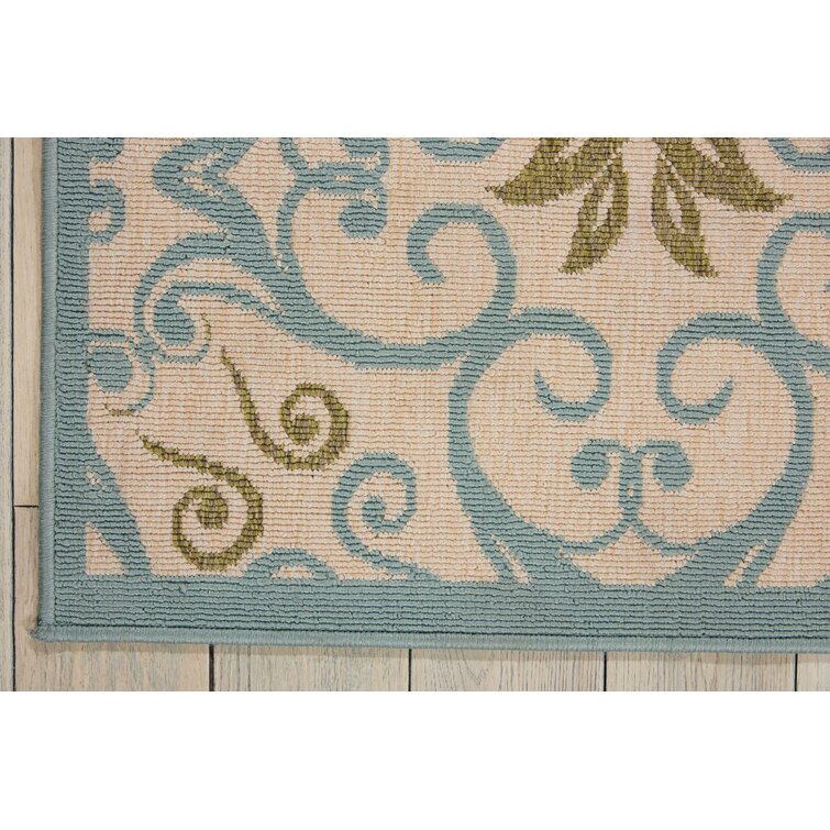 Adelene Navy Blue/Beige Indoor/Outdoor Rug