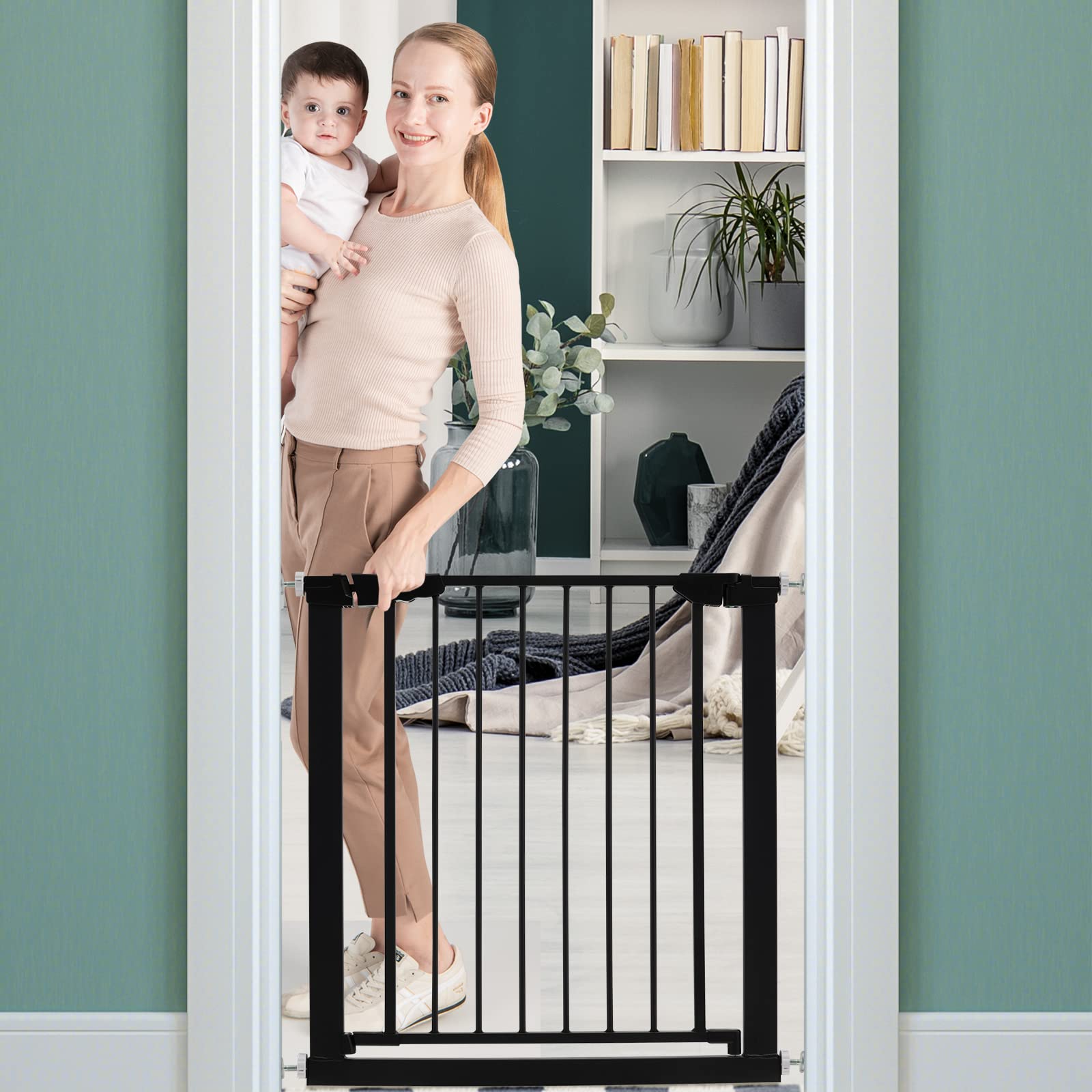 Costzon Auto-Close Baby Gate 30'' to 32.5'', 30 in Height Dog Gate