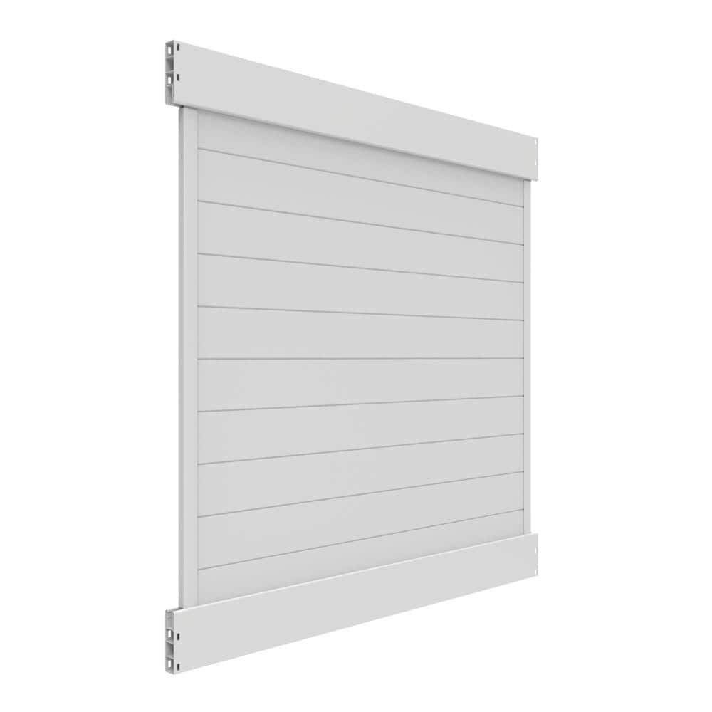 Barrette Outdoor Living Horizontal Fence 6 ft. x 6 ft. Vinyl Privacy Panel Kit White 73045598