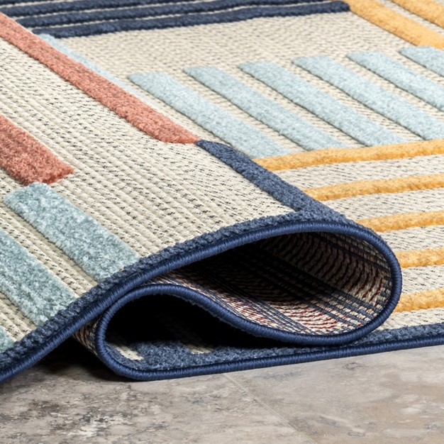 Nuloom Enya High low Striped Indoor outdoor Area Rug