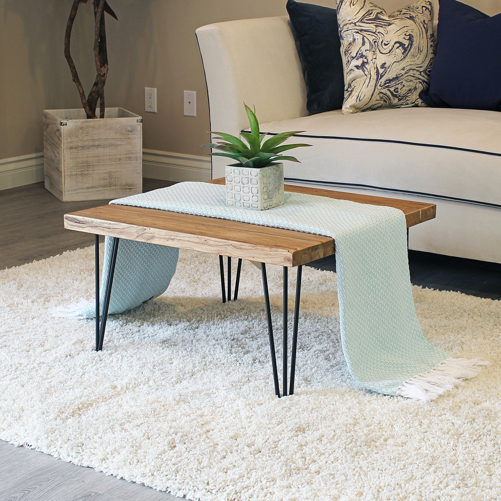 Rustic Old Elm Wood Coffee Table   Industrial   Coffee Tables   by Welland  Houzz