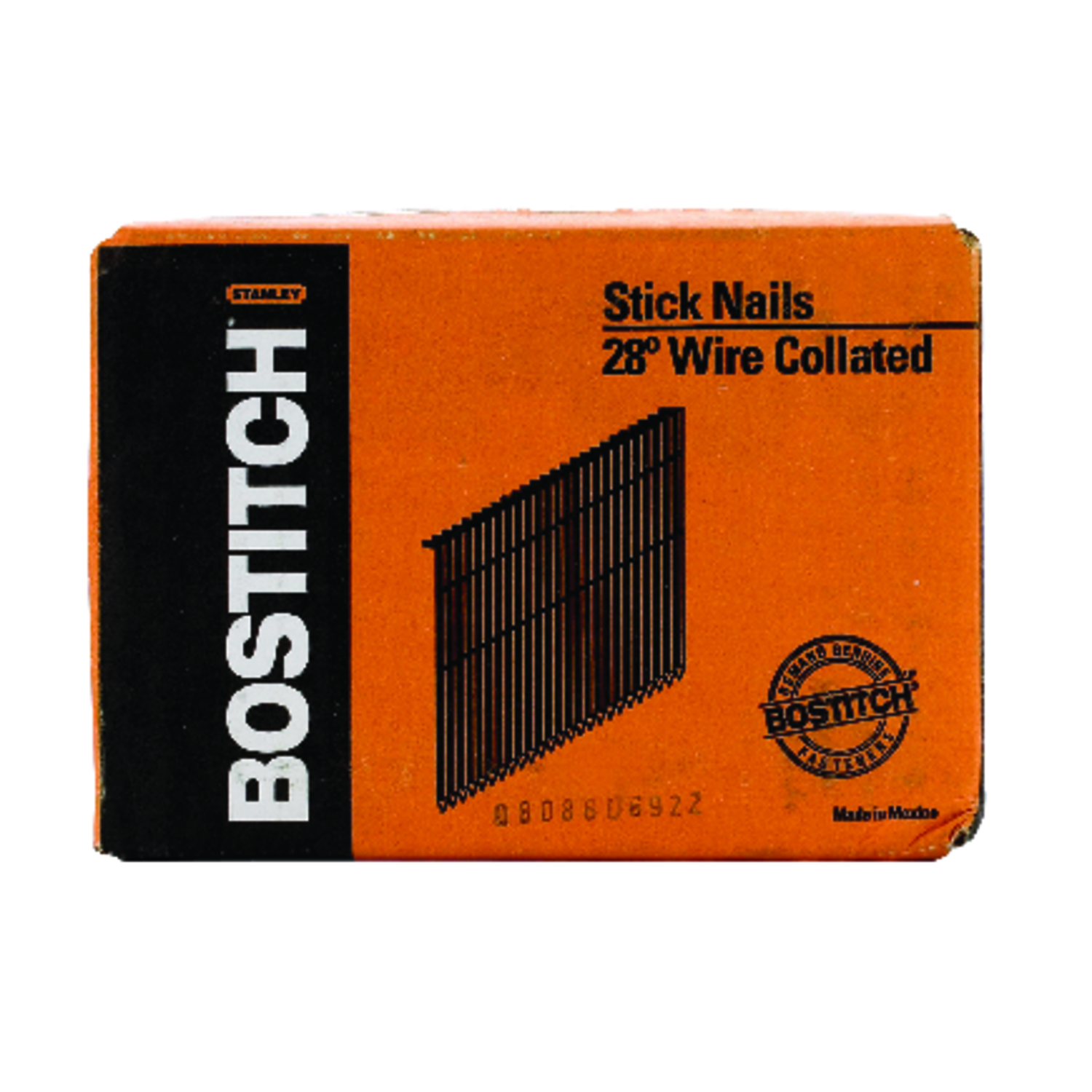 Bostitch 2 in. 11 Ga. Straight Strip Galvanized Framing Nails 28 deg 2000 pk