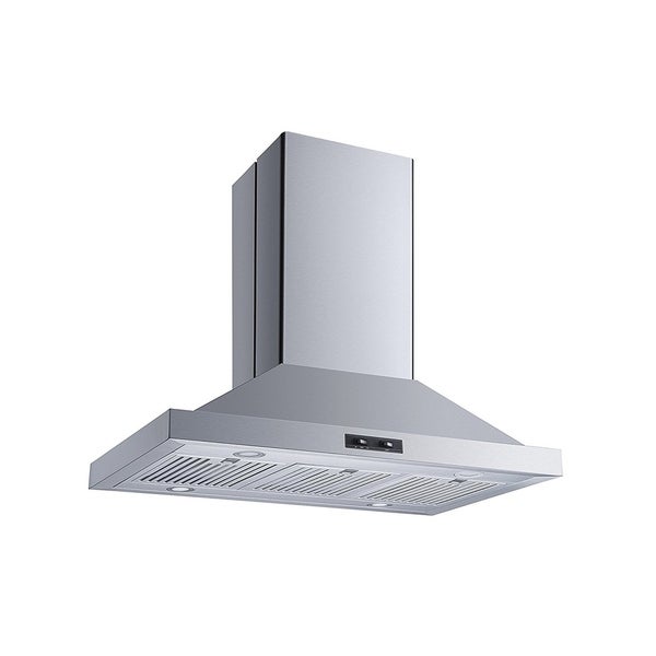 Winflo 36-in Convertible Stainless Steel Island Range Hood with Baffle Filters