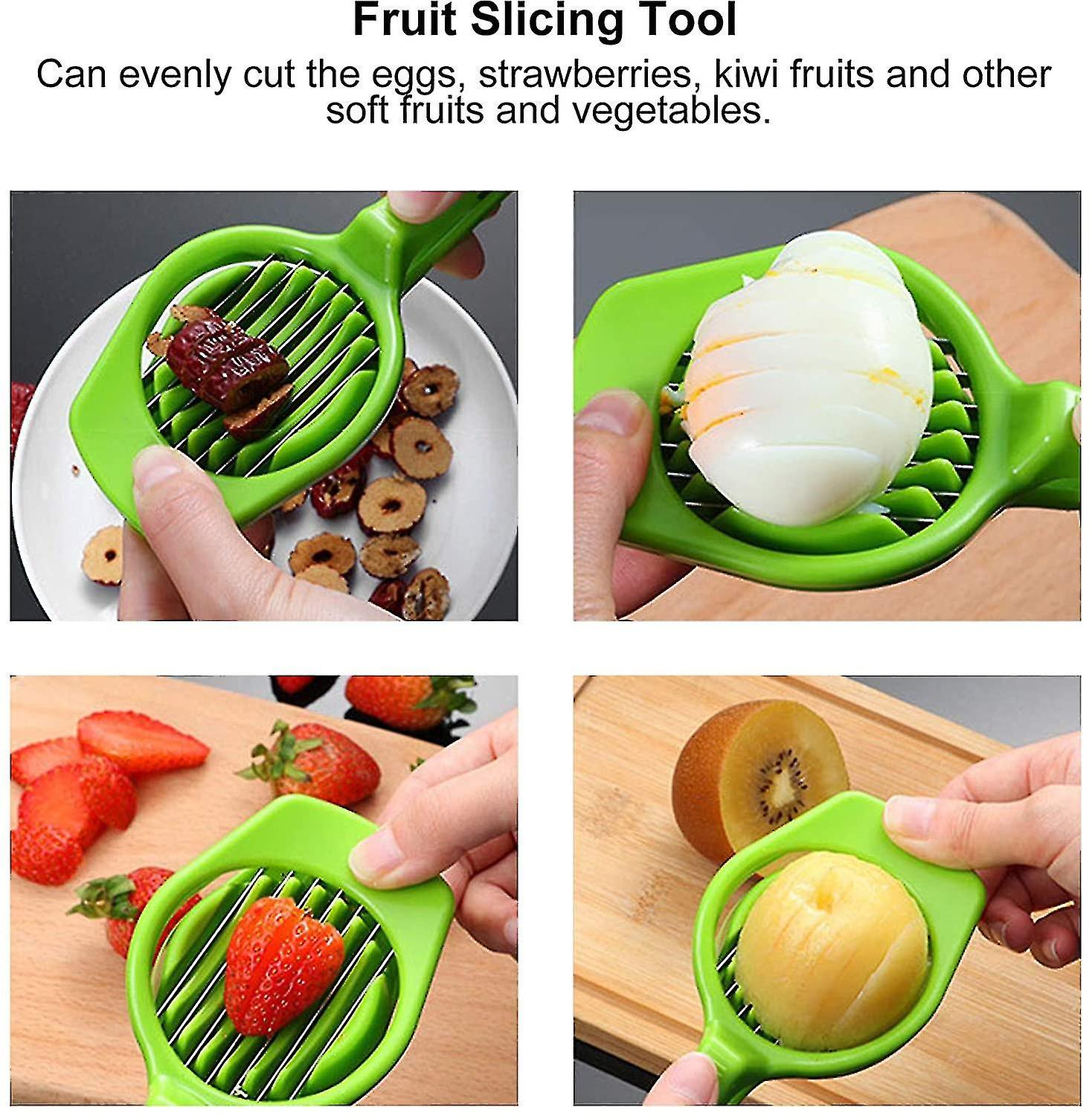 Egg Cutter， Handmade Egg Cutter Kiwi Mushroom Divider Fruit Vegetable Slicing Tool Kitchen Gadgets