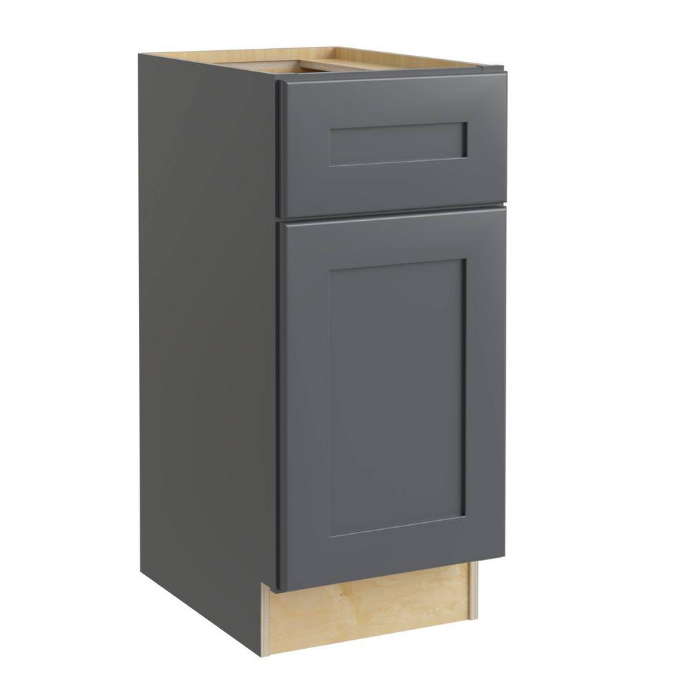 Home Decorators Collection Newport Onyx Gray Painted Plywood Shaker Stock Assembled Base Kitchen Cabinet Left Drawer (21 in. x 34.5 in. x 24 in.) B21L-NDO