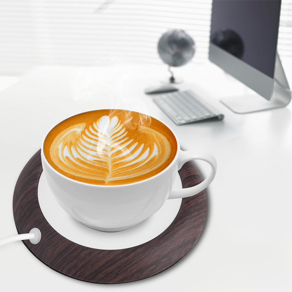 Dilwe Usb Wood Grain Cup Warmer Heat Beverage Mug Mat Office Tea Coffee Heater Pad，Cup Warmer， Cup Mats