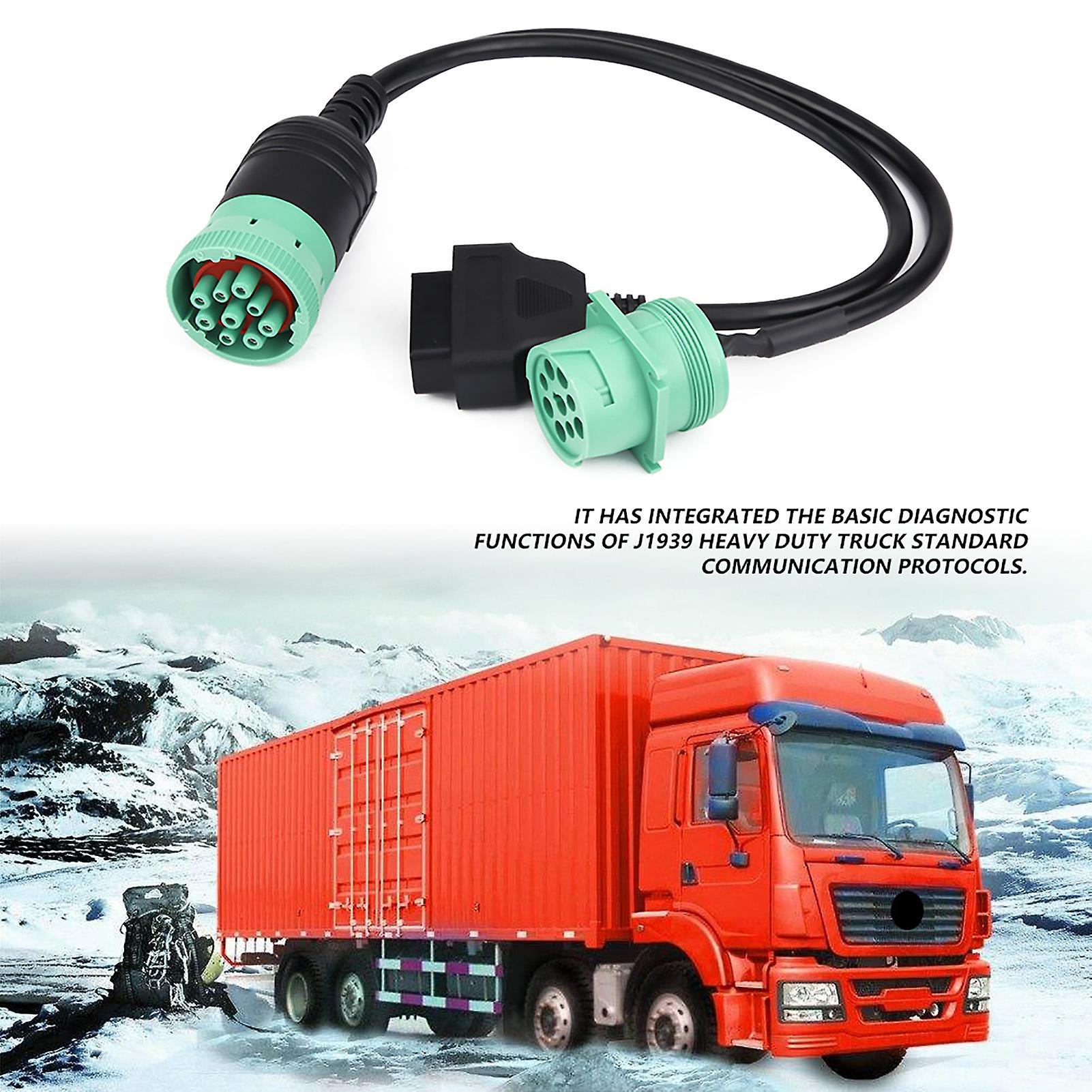 9 Pin To Obd2 Interface Truck Ycable Adapter Obdii Y Splitter Truck 16pin Male To Female J1939