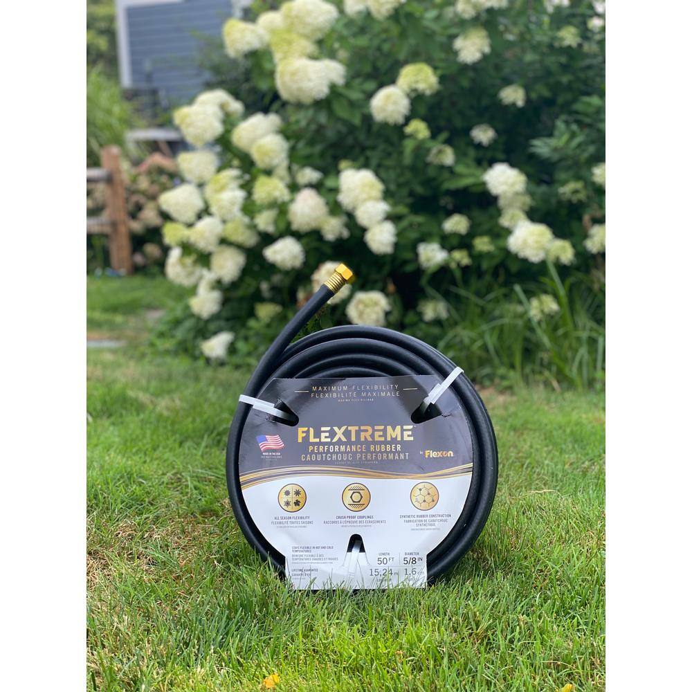 Flexon Flextreme 58 in. Dia x 50 ft. Black Performance Rubber Garden Hose FLXPR5850