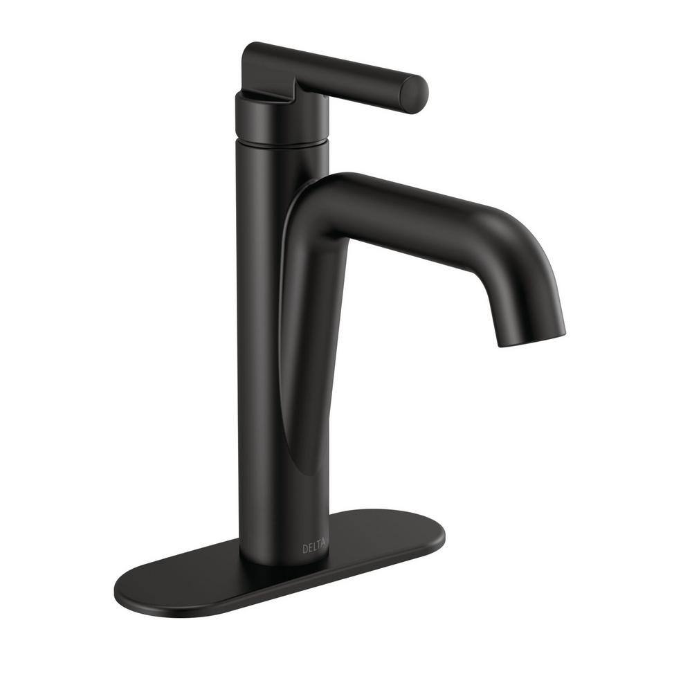 Delta Nicoli Single Hole Single-Handle Bathroom Faucet in Matte Black 15849LF-BL