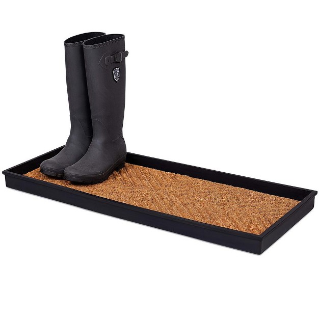 Birdrock Home Rubber Boot Tray With Coir Insert 34 x27 x27 lx14 x27 x27 w