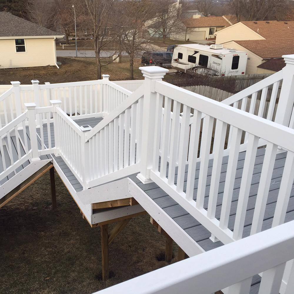 Weatherables Walton 3 ft. H x 72 in. W White Vinyl Stair Railing Kit WWR-THDW36-S6S