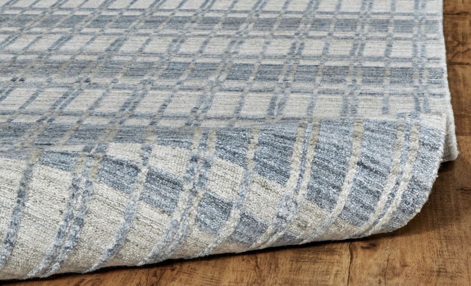 Odami Hand Woven Blue and Gray Rug by BD Fine