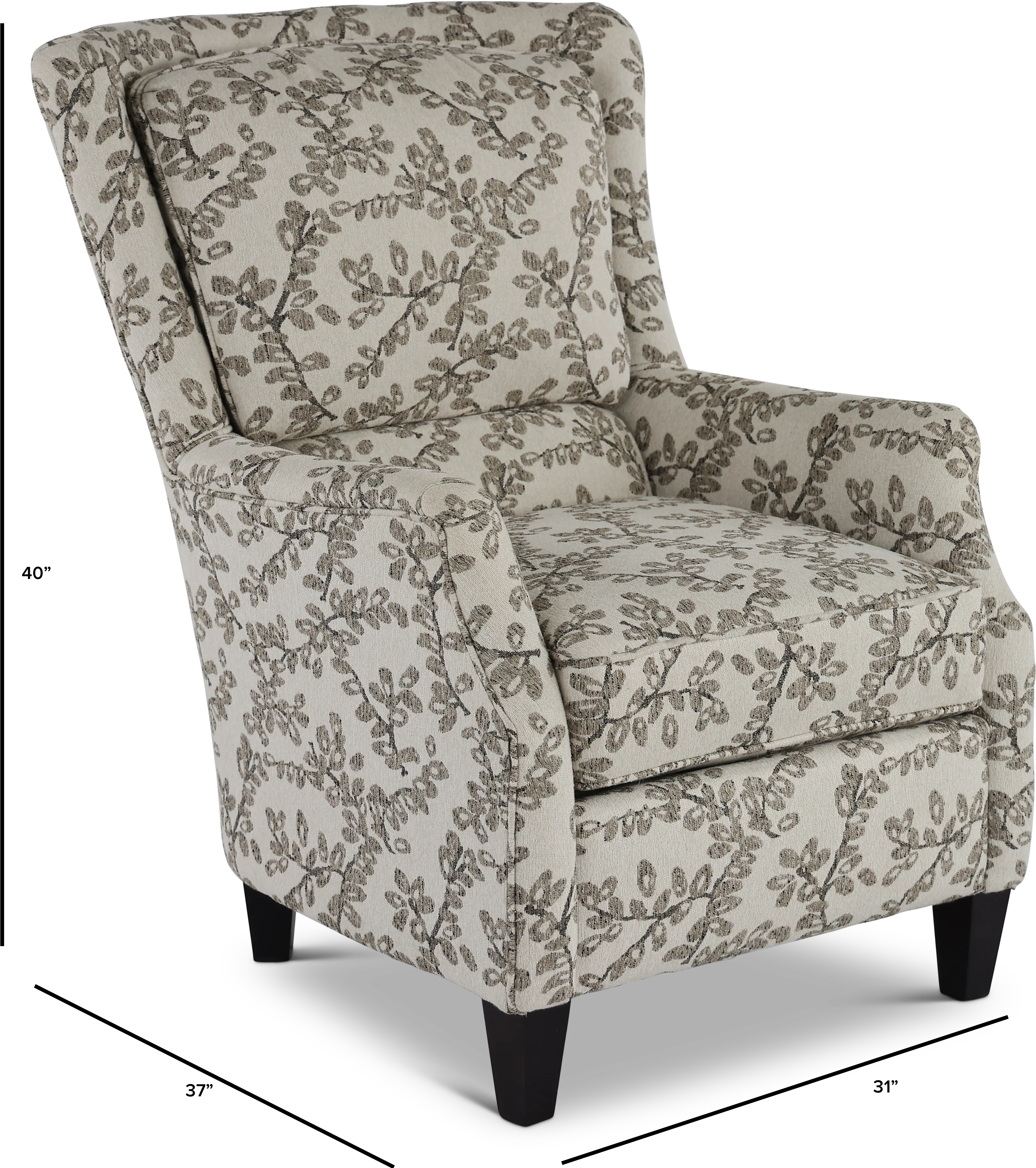 Loren Neutral French-Inspired Wing Accent Chair