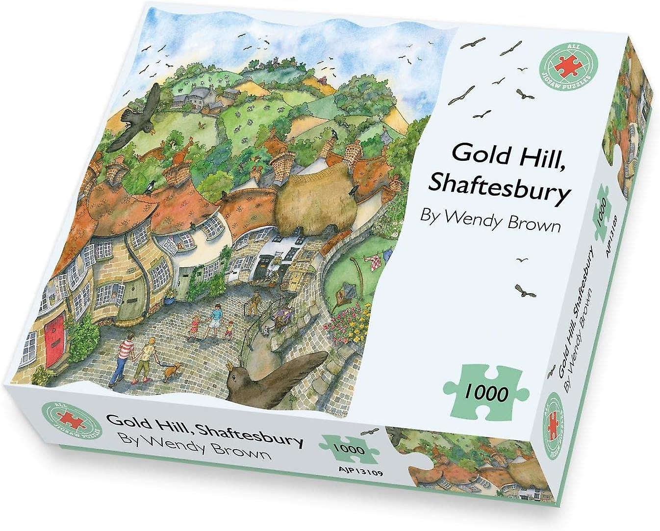 Gold Hill Shaftesbury， Wendy Brown  Jigsaw Puzzle (1000 Pieces)