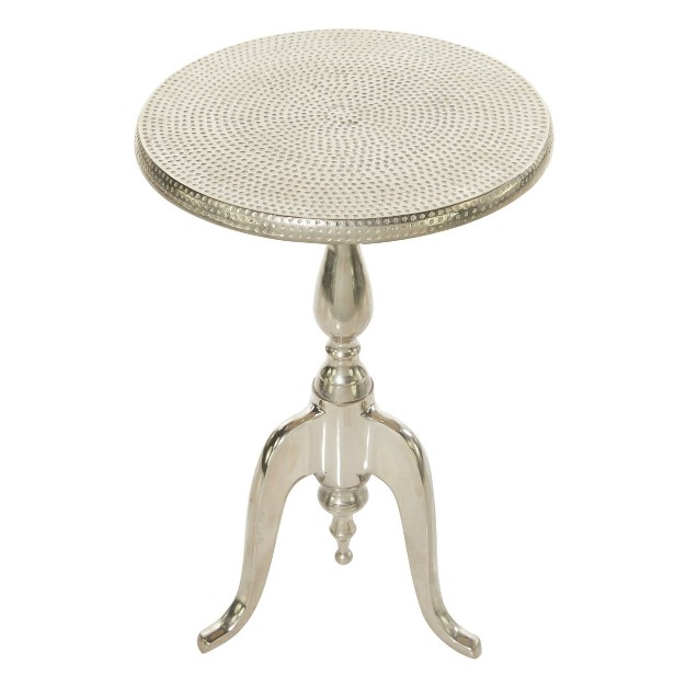 Hammered Metal Accent Table Silver Olivia amp May