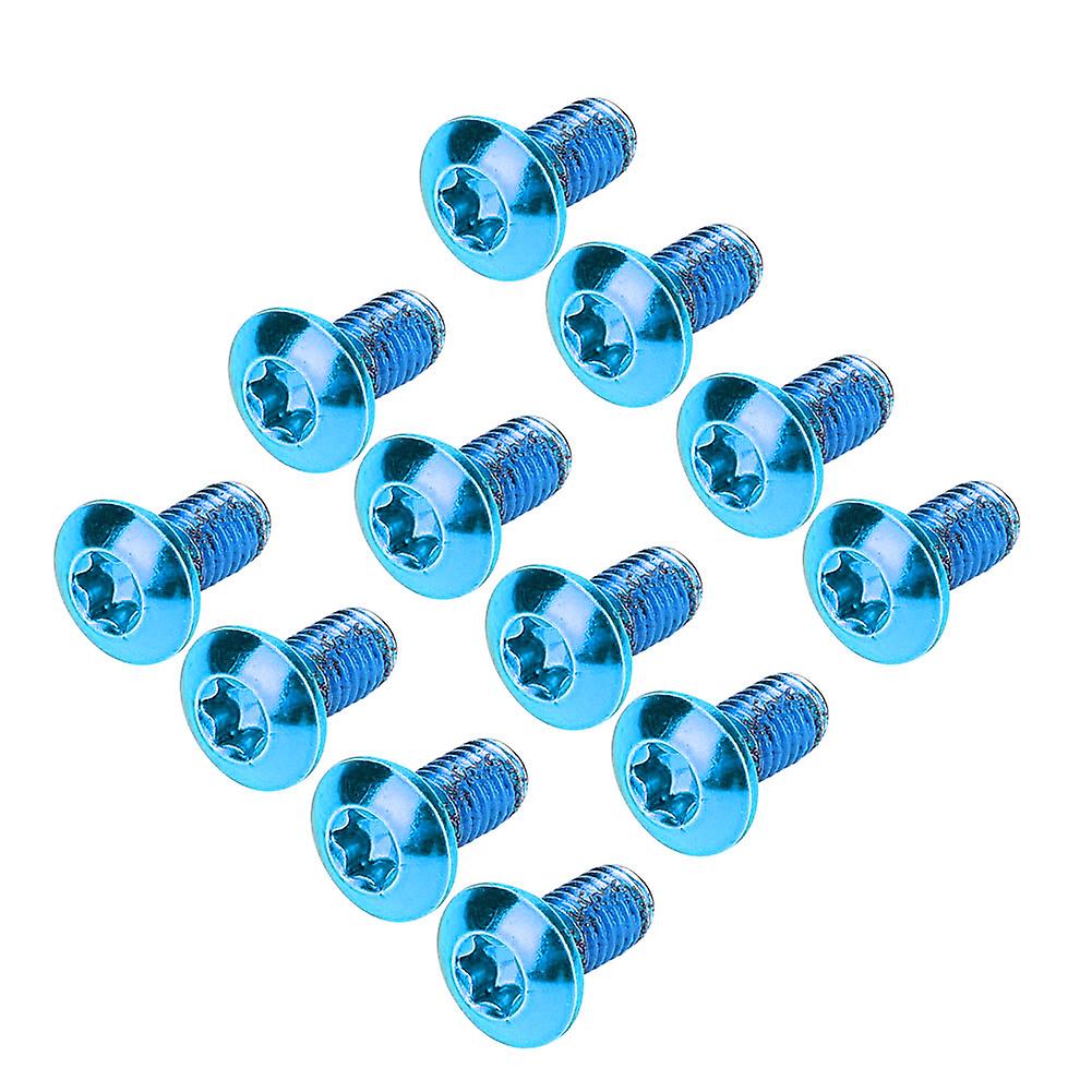 12pcs Heavy Duty Steel Bike Bicycle Disc Brake Rotor T25 Screws Cycling Accessory Blue