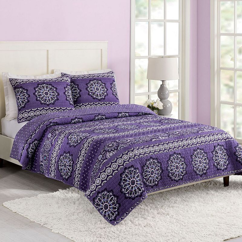 Vera Bradley Tranquil Medallion Quilt and Shams Set