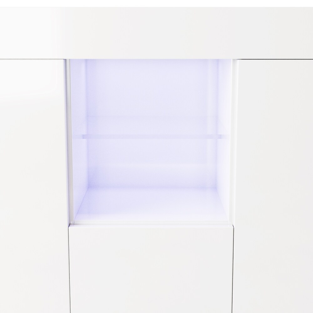 Modern Sideboard Storage Cabinet with LED Light