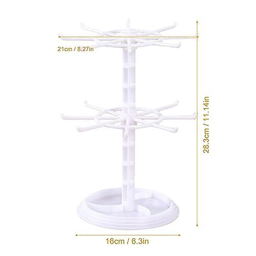 Keychain Display Stand， Rotating Necklace Holder， 2 Tier Display Stand， Space Saving Jewelry Display