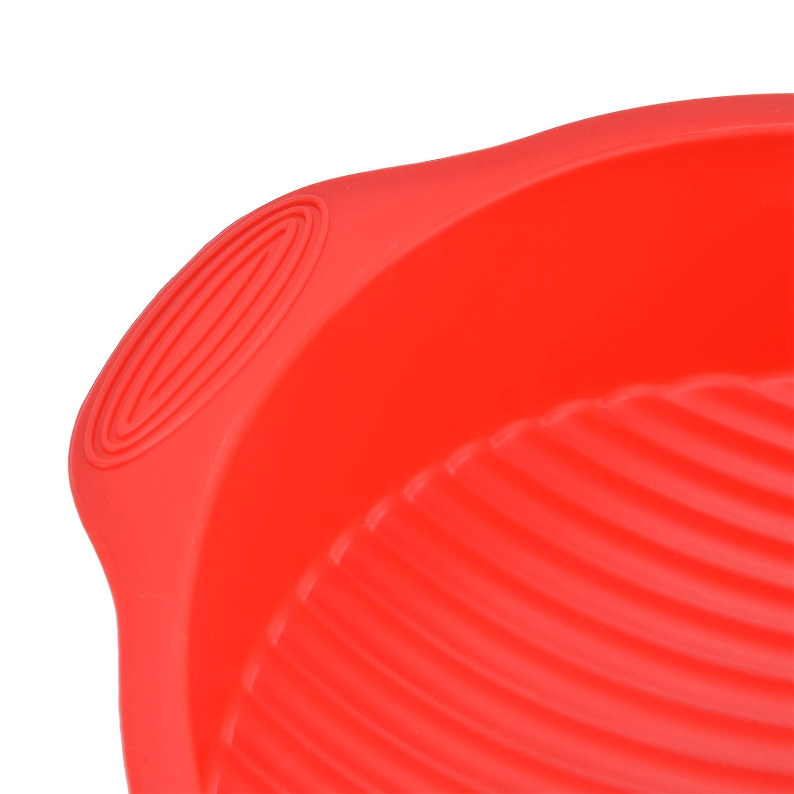 Round Silicone Baking Pans， Non Stick Cake Molds Pan Quick Release Baking Pans With Handles For Layer Cake， Cheese Cake And Chocolate Cake[red]