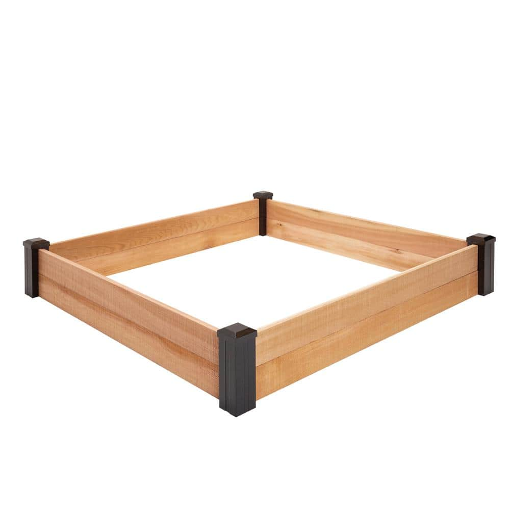 Outdoor Essentials Haven 4 ft. x 4 ft. Natural Cedar Raised Garden Bed (7 in. H) 472546