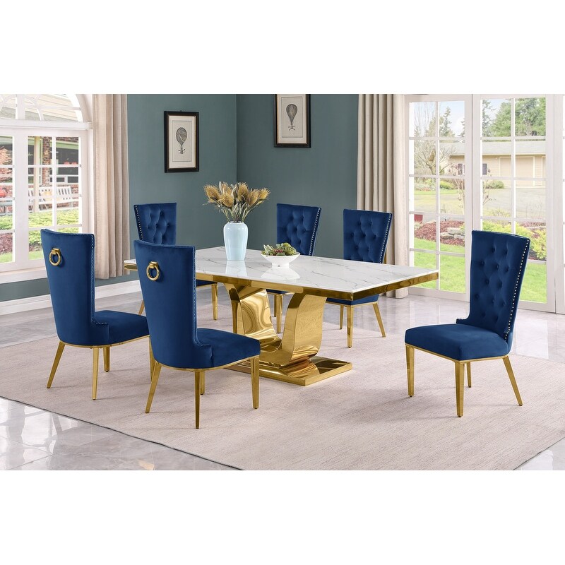 Best Quality Furniture D321 SC334 7 Dining Set with 78\