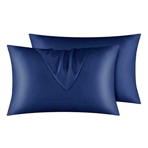 Satin Pillowcase for Hair and Skin, 2 pcs Silky Pillowcases with Envelop Closure