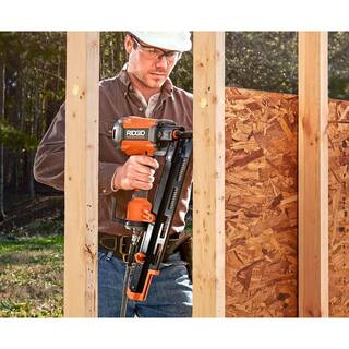 RIDGID 6 Gal. Portable Electric Pancake Air Compressor with Pneumatic 21-Degree 3-12 in. Round Head Framing Nailer R350RHF-OF60150HB