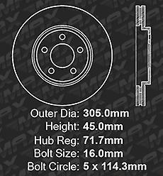 Max Brakes Front and Rear Brake Kit Fits: 2003 - 2011 Lincoln Town Car