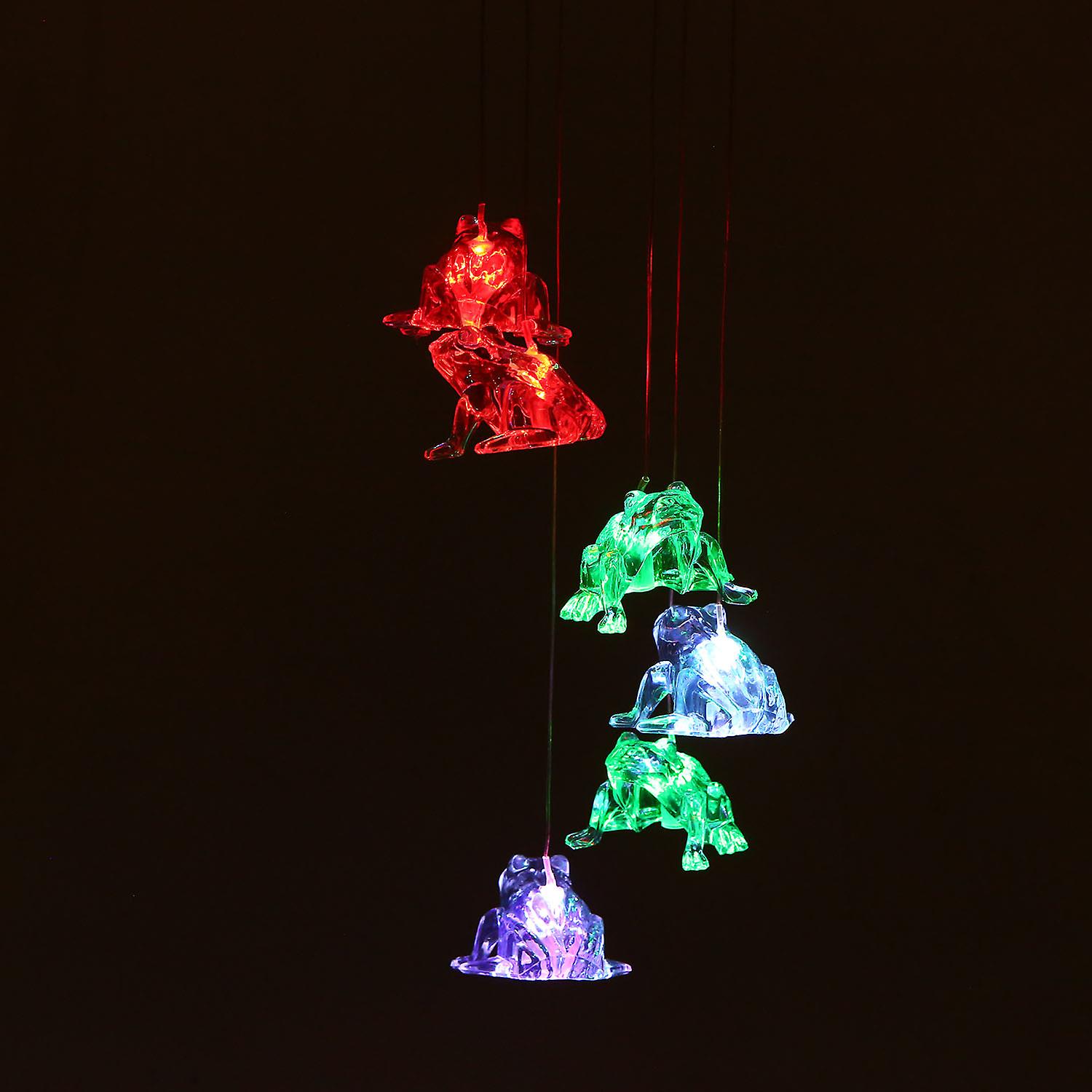 Solar Frogs Wind Chime Hanging Lamp Pendant Light Ip44 Mixcolor Slow Flashing No.279272