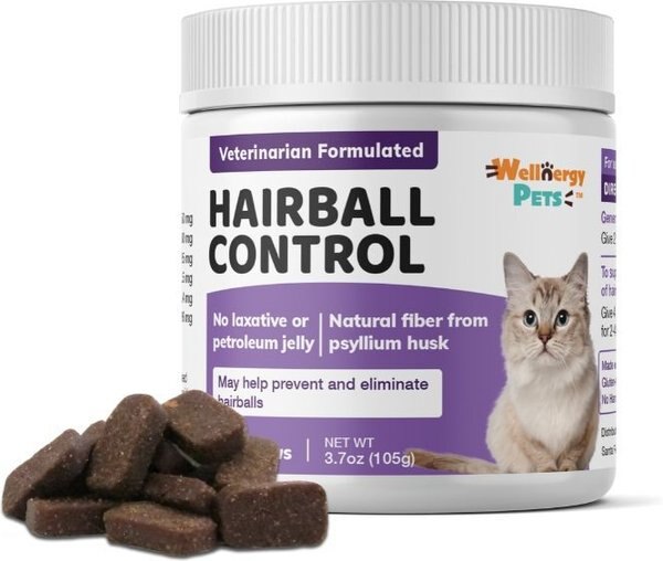 Wellnergy Pets Hairball Control Multivitamin Supplement for Cats， 70 count