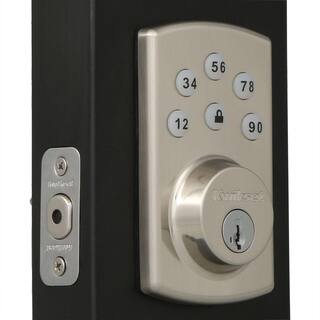 Kwikset Powerbolt2 Satin Nickel Single Cylinder Keypad Electronic Deadbolt Featuring SmartKey Security and Cove Passage Knob 90715 CV15