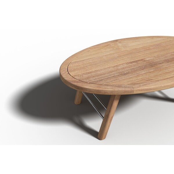 Daniele Outdoor Teak Oval Coffee Table