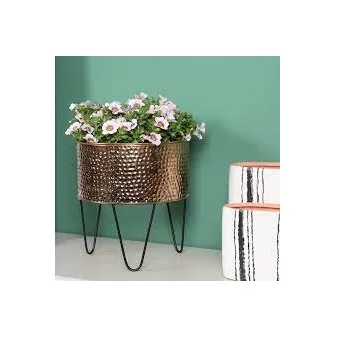 Classic Style Gold Polished Top Selling Planter Metal Planter Pots Garden Supplies For Living Room Use Home Decoration