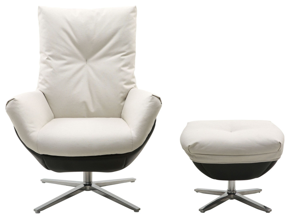 Rio Modern Two Toned Swivel Chair  ampOttoman Set   Contemporary   Armchairs And Accent Chairs   by World Source Design LLC  Houzz