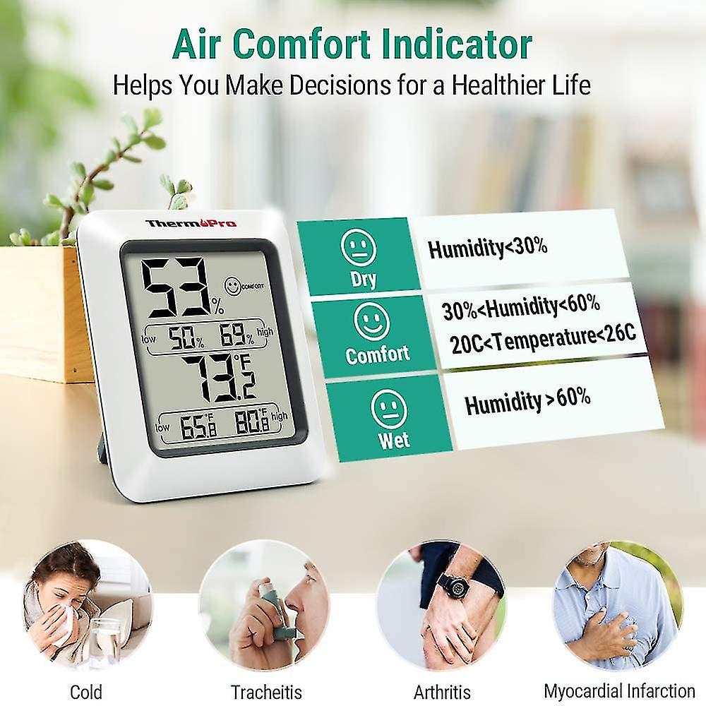 Digital Hygrometer Indoor Thermometer Room Thermometer And Humidity Gauge With Temperature Humidity Monitor