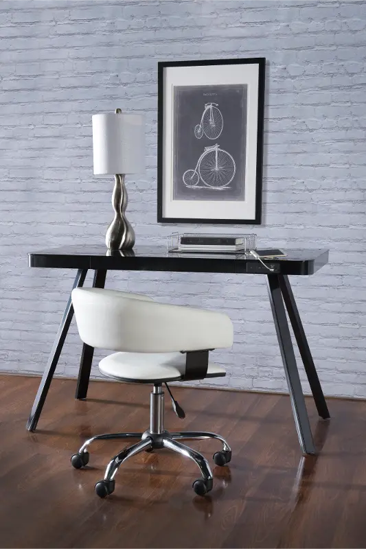 Devan White Pu Barrel Abs Office Chair