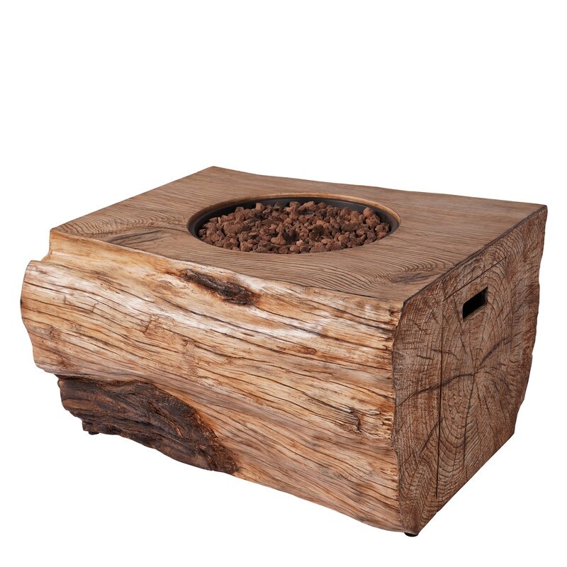 Patio Wood Coating Propane Fire Pit Table   Rectangle