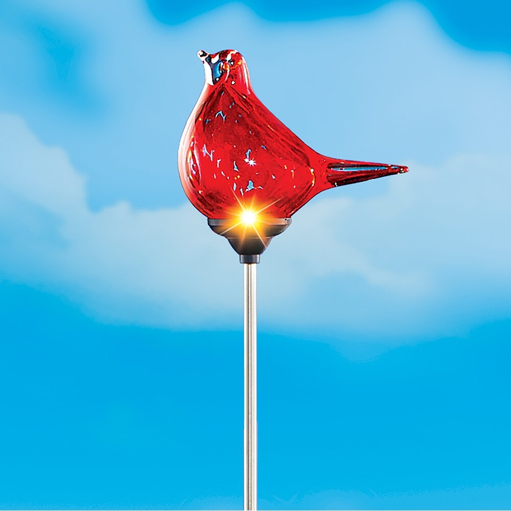 Outdoor Decorative Solar Glass Bird Garden Stake   20.000 x 5.880 x 4.000