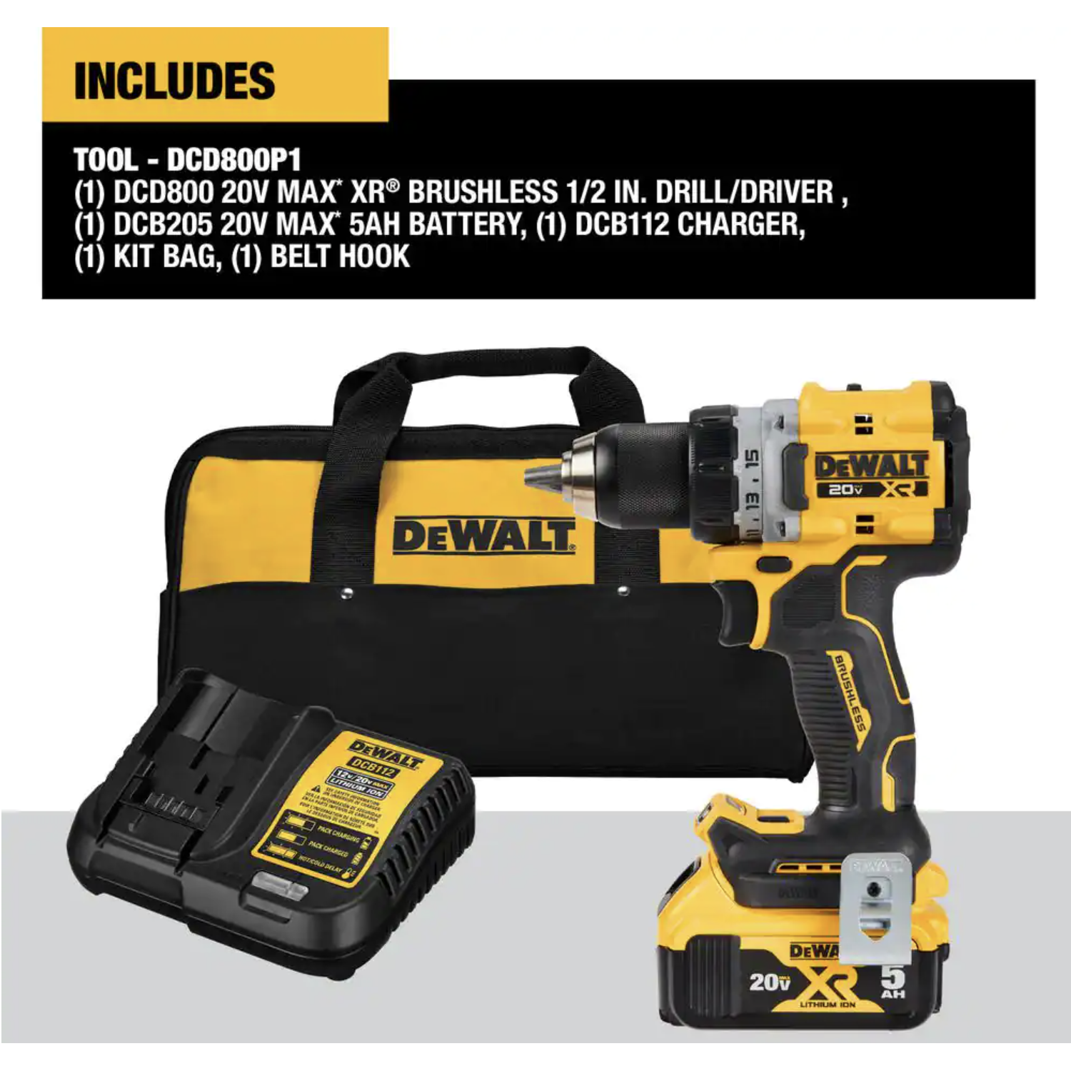 Dewalt 20-Volt Max XR Lithium-Ion Cordless Compact 1/2 in. Drill/Driver Kit