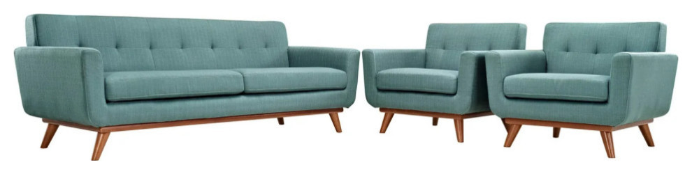 Giselle Laguna Armchairs and Sofa Set of 3   Midcentury   Living Room Furniture Sets   by V.S.D Furniture  Houzz