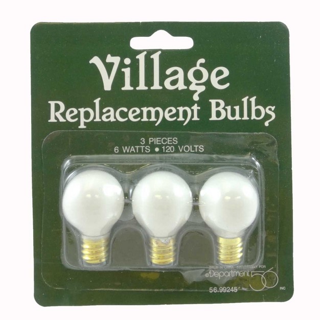 Department 56 Accessory Replacement Bulbs 6 Watts 120 V Three Replacement Bulbs 1 5 Inches General Christmas 99245 Glass White