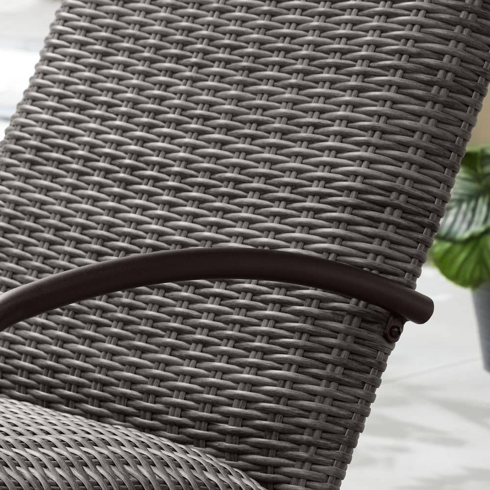 StyleWell Fairgrove Black Stationary Leisure Padded Wicker Outdoor Lounge Chair (2-Pack) DE22933+DE22934