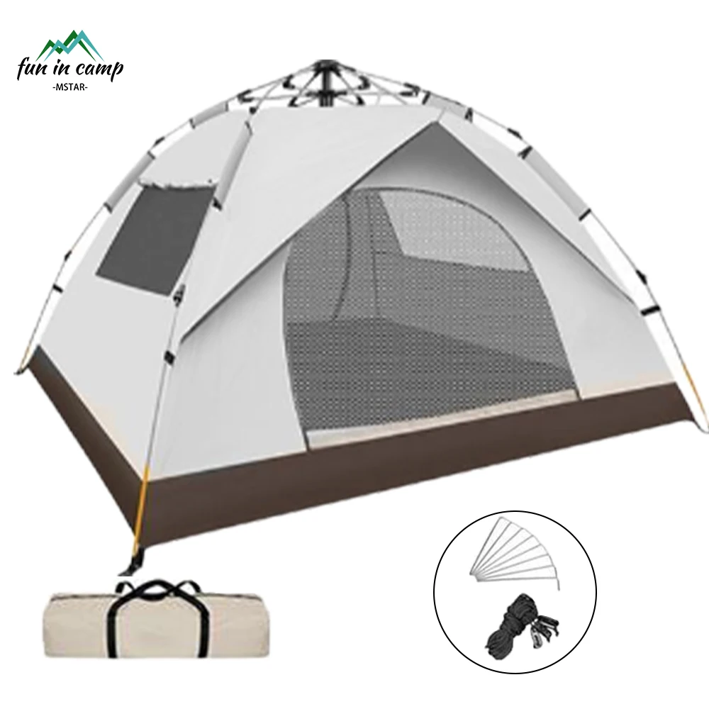 Manufacturer Wholesalers 3 4 Person Tents Outdoor Camping And Hiking Gear Large Automatic Quick Opening Pop Up Tent