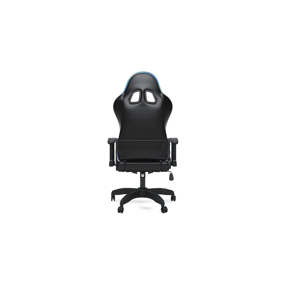 Signature Design by Ashley Lynxtyn Black and Grey Lighted Office Swivel Desk Chair