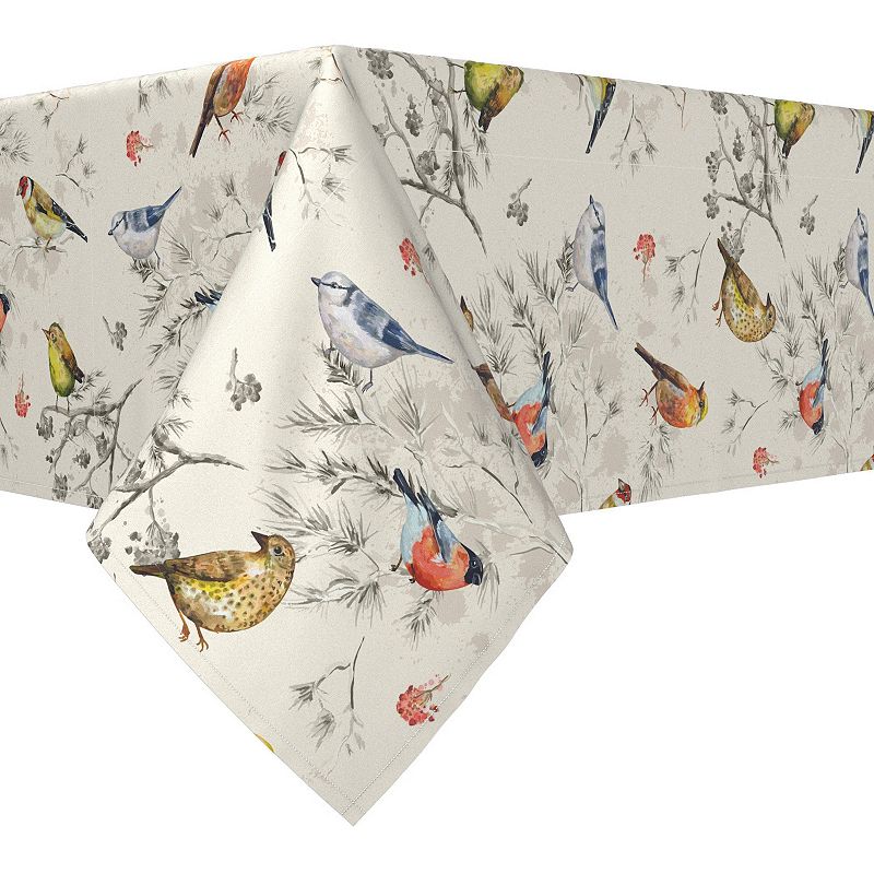 Rectangular Tablecloth， 100% Cotton， 52x104， Bird Watch